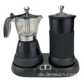 Elektrische Moka -Kaffeemaschine Milchstärker Set